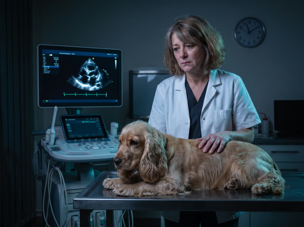 La cardiologue face à l’écran d'échographie