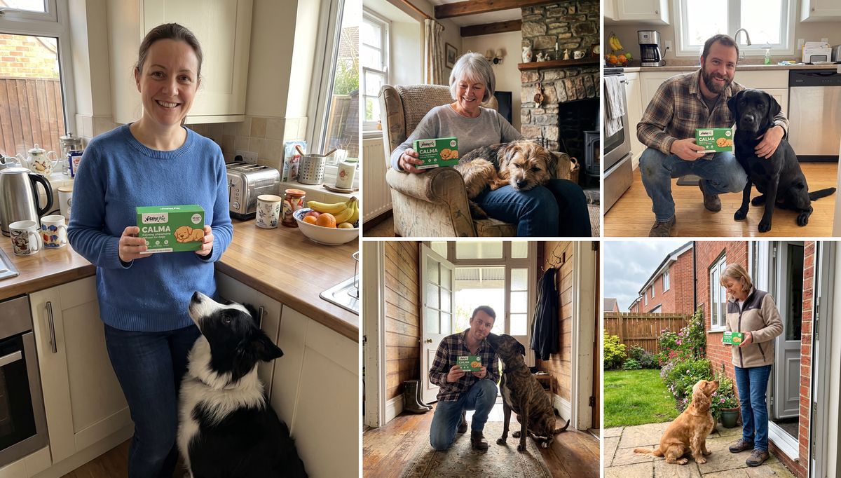 Vitalys Calma customers at home with their dogs